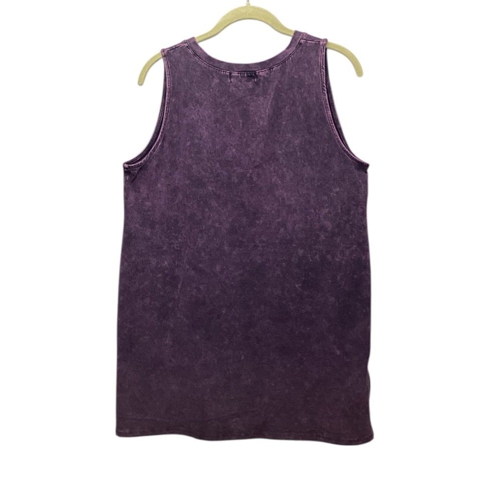 Zenana purple mineral wash relaxed fit v-neck tank. Size Large - Picture 2 of 9